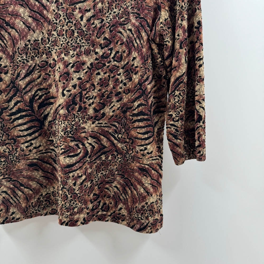 French Laundry Animal Print Long Sleeve Top (Size Small) - Picture 3 of 5